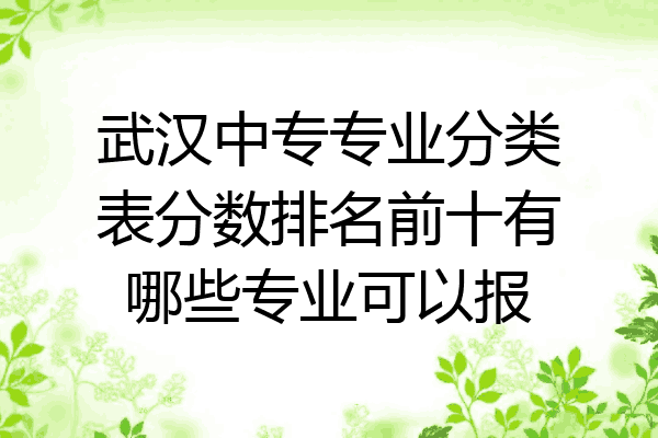 武汉中专专业分类表分数排名前十有哪些专业可以报