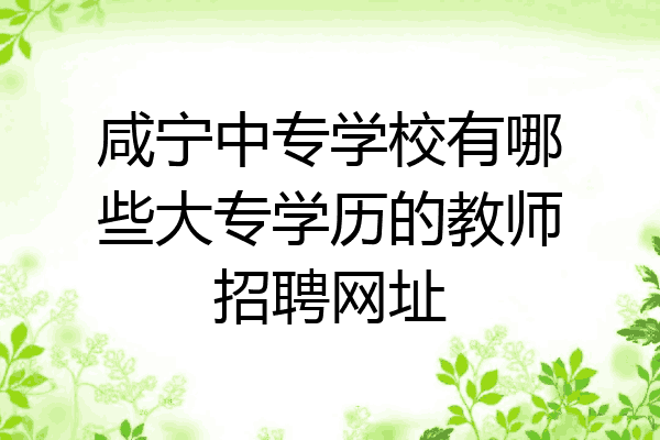咸宁中专学校有哪些大专学历的教师招聘网址