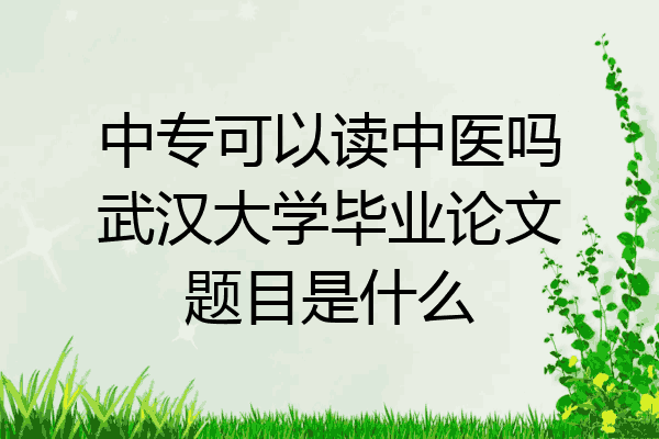 中专可以读中医吗武汉大学毕业论文题目是什么
