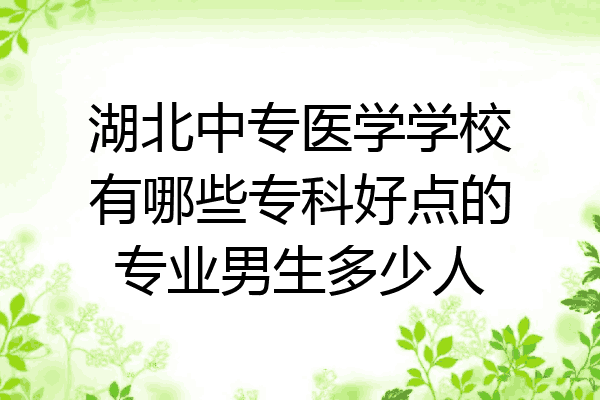 湖北中专医学学校有哪些专科好点的专业男生多少人