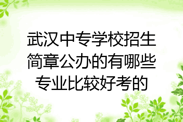 武汉中专学校招生简章公办的有哪些专业比较好考的