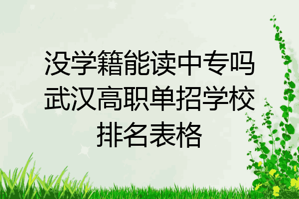 没学籍能读中专吗武汉高职单招学校排名表格