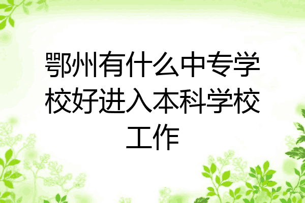 鄂州有什么中专学校好进入本科学校工作