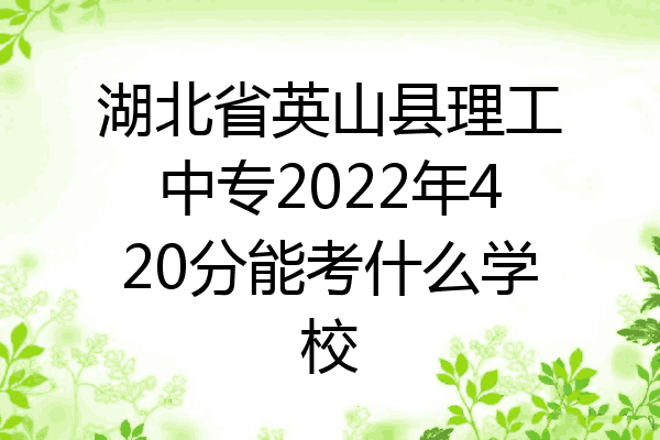 湖北省英山县理工中专2022年420分能考什么学校