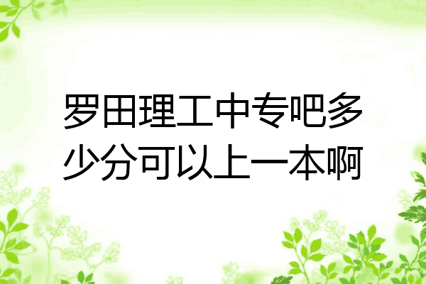 罗田理工中专吧多少分可以上一本啊