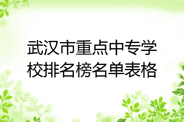 武汉市重点中专学校排名榜名单表格