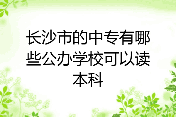 长沙市的中专有哪些公办学校可以读本科