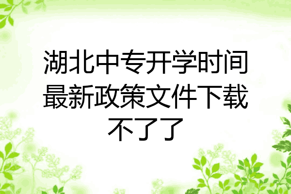 湖北中专开学时间最新政策文件下载不了了