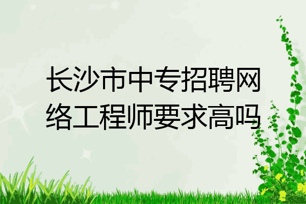 长沙市中专招聘网络工程师要求高吗
