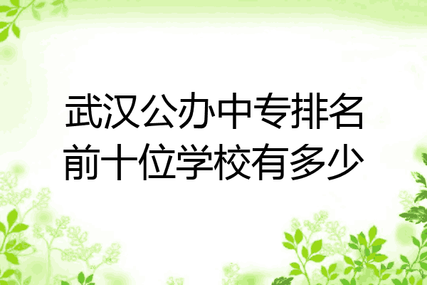 武汉公办中专排名前十位学校有多少