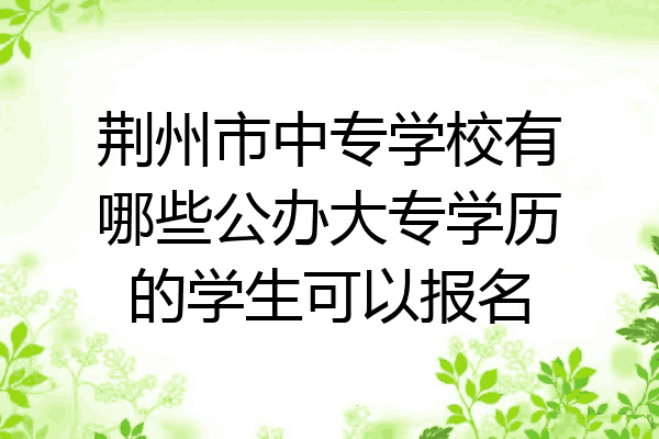 荆州市中专学校有哪些公办大专学历的学生可以报名
