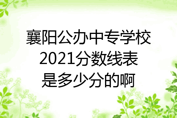 襄阳公办中专学校2021分数线表是多少分的啊