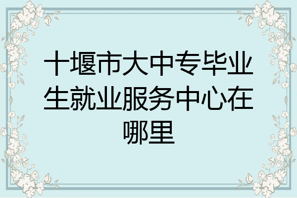 十堰市大中专毕业生就业服务中心在哪里