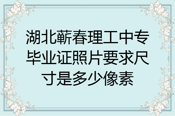 湖北蕲春理工中专毕业证照片要求尺寸是多少像素