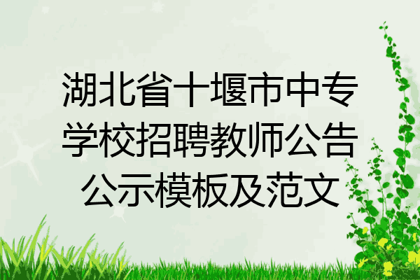 湖北省十堰市中专学校招聘教师公告公示模板及范文