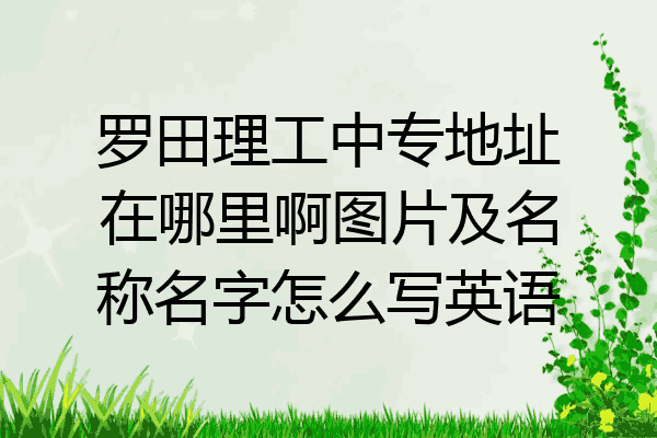 罗田理工中专地址在哪里啊图片及名称名字怎么写英语