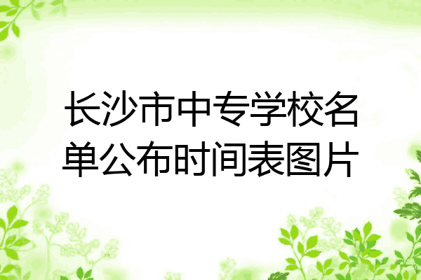 长沙市中专学校名单公布时间表图片