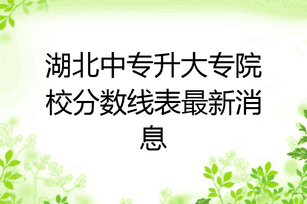 湖北中专升大专院校分数线表最新消息