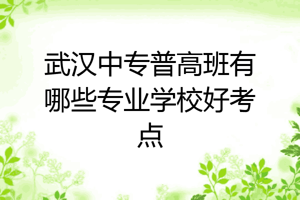 武汉中专普高班有哪些专业学校好考点