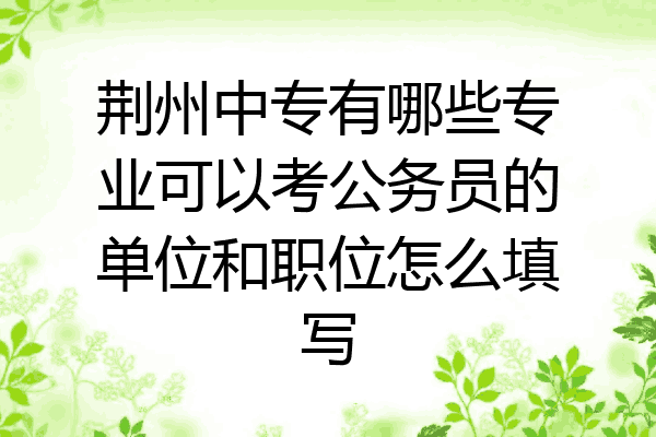 荆州中专有哪些专业可以考公务员的单位和职位怎么填写