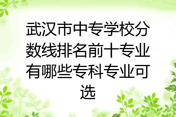 武汉市中专学校分数线排名前十专业有哪些专科专业可选