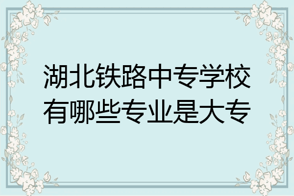 湖北铁路中专学校有哪些专业是大专