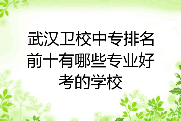 武汉卫校中专排名前十有哪些专业好考的学校