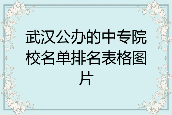 武汉公办的中专院校名单排名表格图片