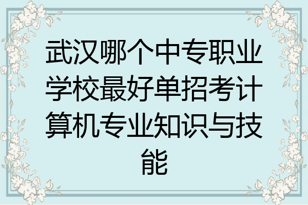 武汉哪个中专职业学校最好单招考计算机专业知识与技能