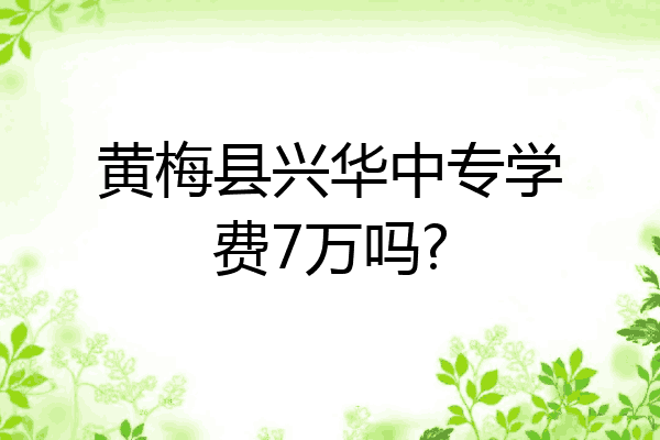 黄梅县兴华中专学费7万吗?