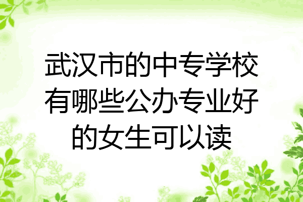 武汉市的中专学校有哪些公办专业好的女生可以读