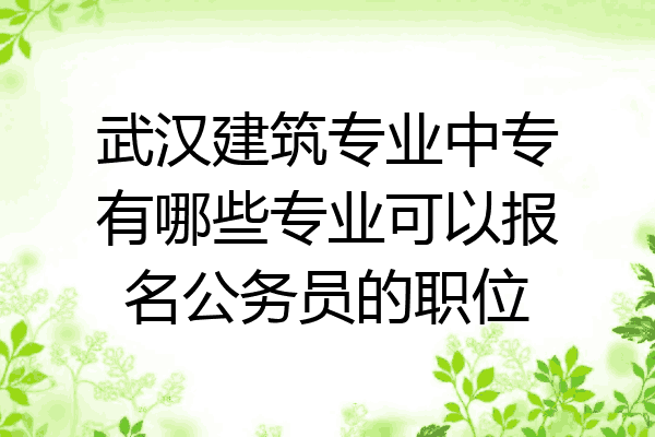 武汉建筑专业中专有哪些专业可以报名公务员的职位