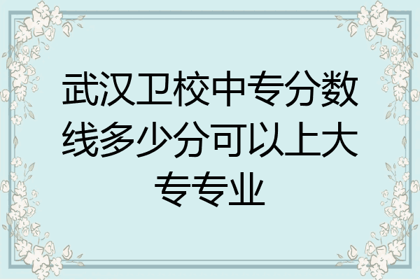 武汉卫校中专分数线多少分可以上大专专业