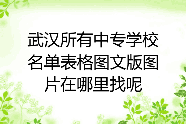 武汉所有中专学校名单表格图文版图片在哪里找呢