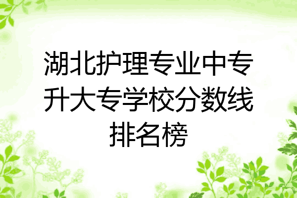 湖北护理专业中专升大专学校分数线排名榜