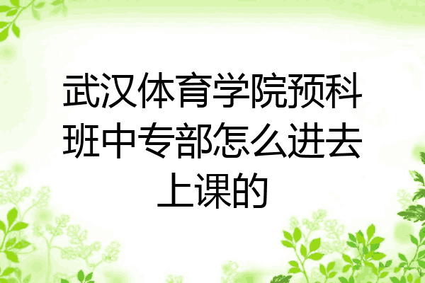 武汉体育学院预科班中专部怎么进去上课的