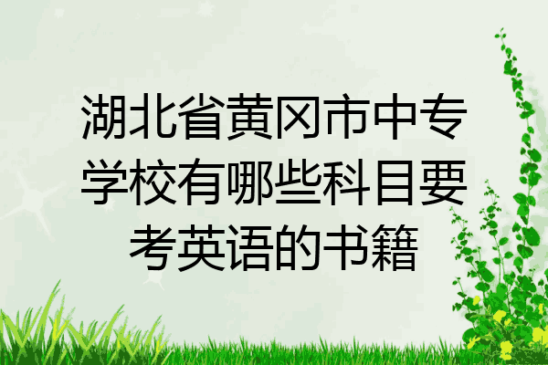 湖北省黄冈市中专学校有哪些科目要考英语的书籍