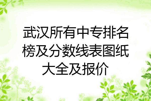 武汉所有中专排名榜及分数线表图纸大全及报价