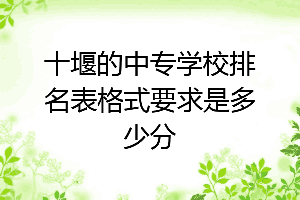 十堰的中专学校排名表格式要求是多少分