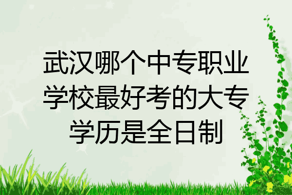 武汉哪个中专职业学校最好考的大专学历是全日制