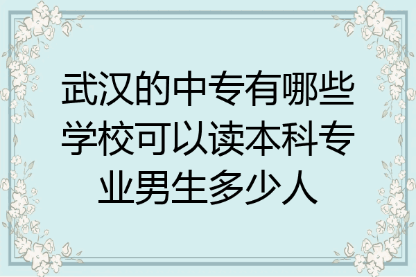 武汉的中专有哪些学校可以读本科专业男生多少人