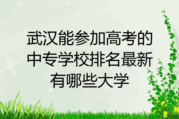 武汉能参加高考的中专学校排名最新有哪些大学