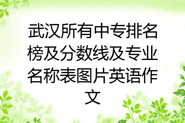武汉所有中专排名榜及分数线及专业名称表图片英语作文