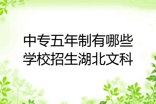中专五年制有哪些学校招生湖北文科