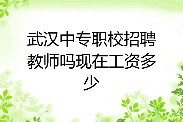 武汉中专职校招聘教师吗现在工资多少