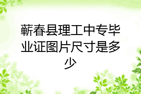 蕲春县理工中专毕业证图片尺寸是多少