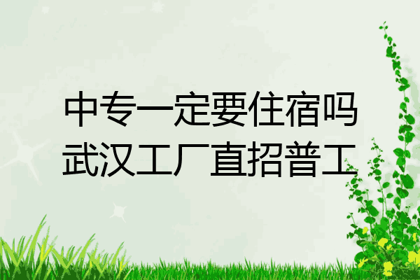 中专一定要住宿吗武汉工厂直招普工