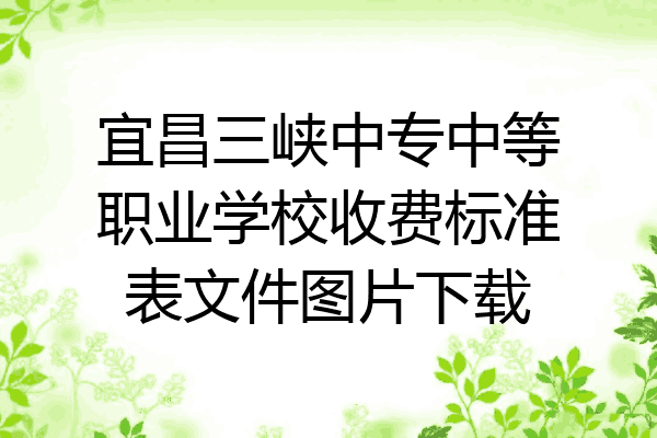 宜昌三峡中专中等职业学校收费标准表文件图片下载