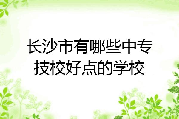 长沙市有哪些中专技校好点的学校