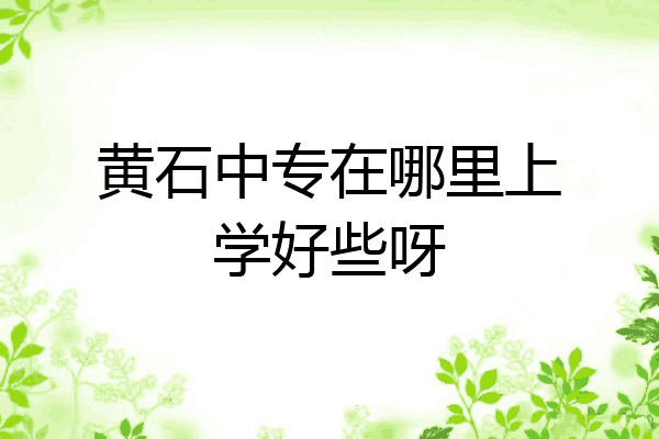 黄石中专在哪里上学好些呀